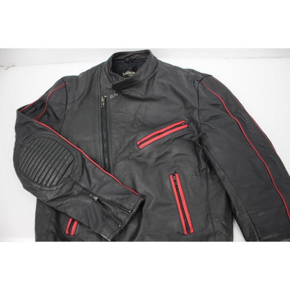 Vintage wilsons Mens 42 distressed leather jacket biker cafe racer asymmetrical